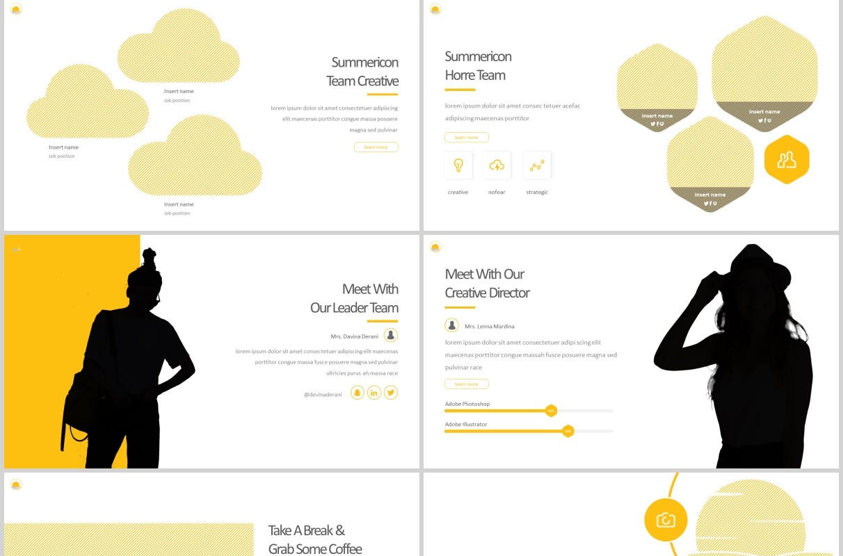 夏令营旅游度假PPT图文排版模板Summericon - Powerpoint Template