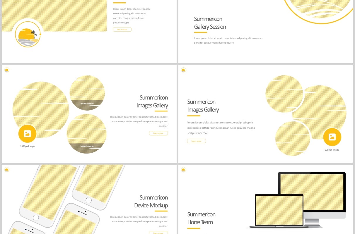 夏令营旅游度假PPT图文排版模板Summericon - Powerpoint Template
