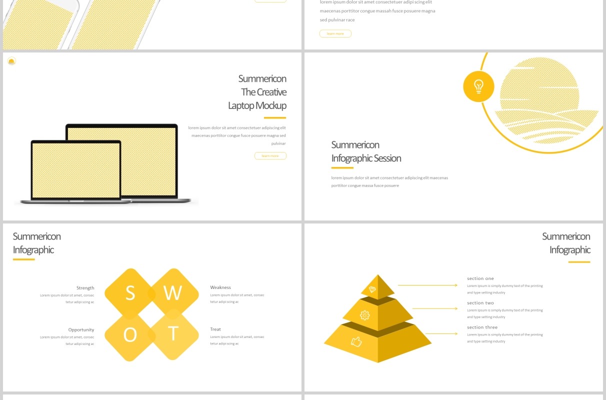 夏令营旅游度假PPT图文排版模板Summericon - Powerpoint Template
