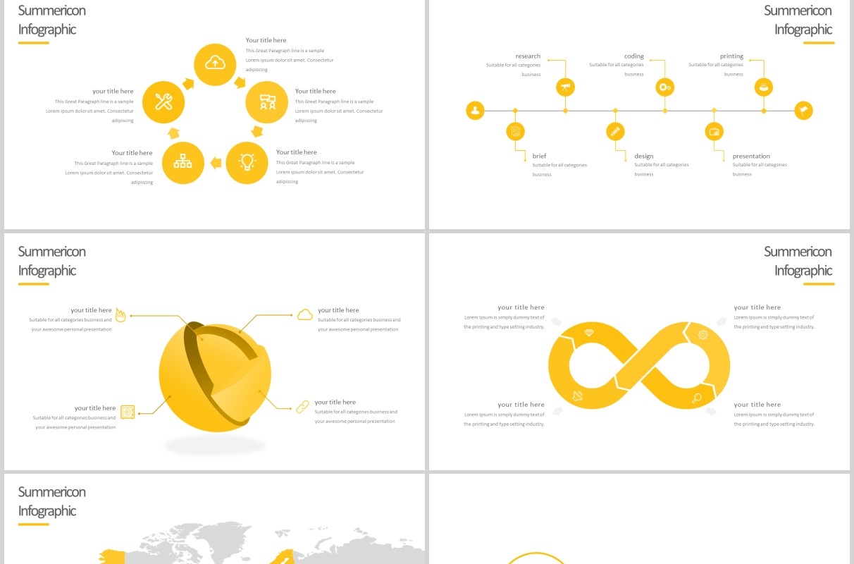 夏令营旅游度假PPT图文排版模板Summericon - Powerpoint Template