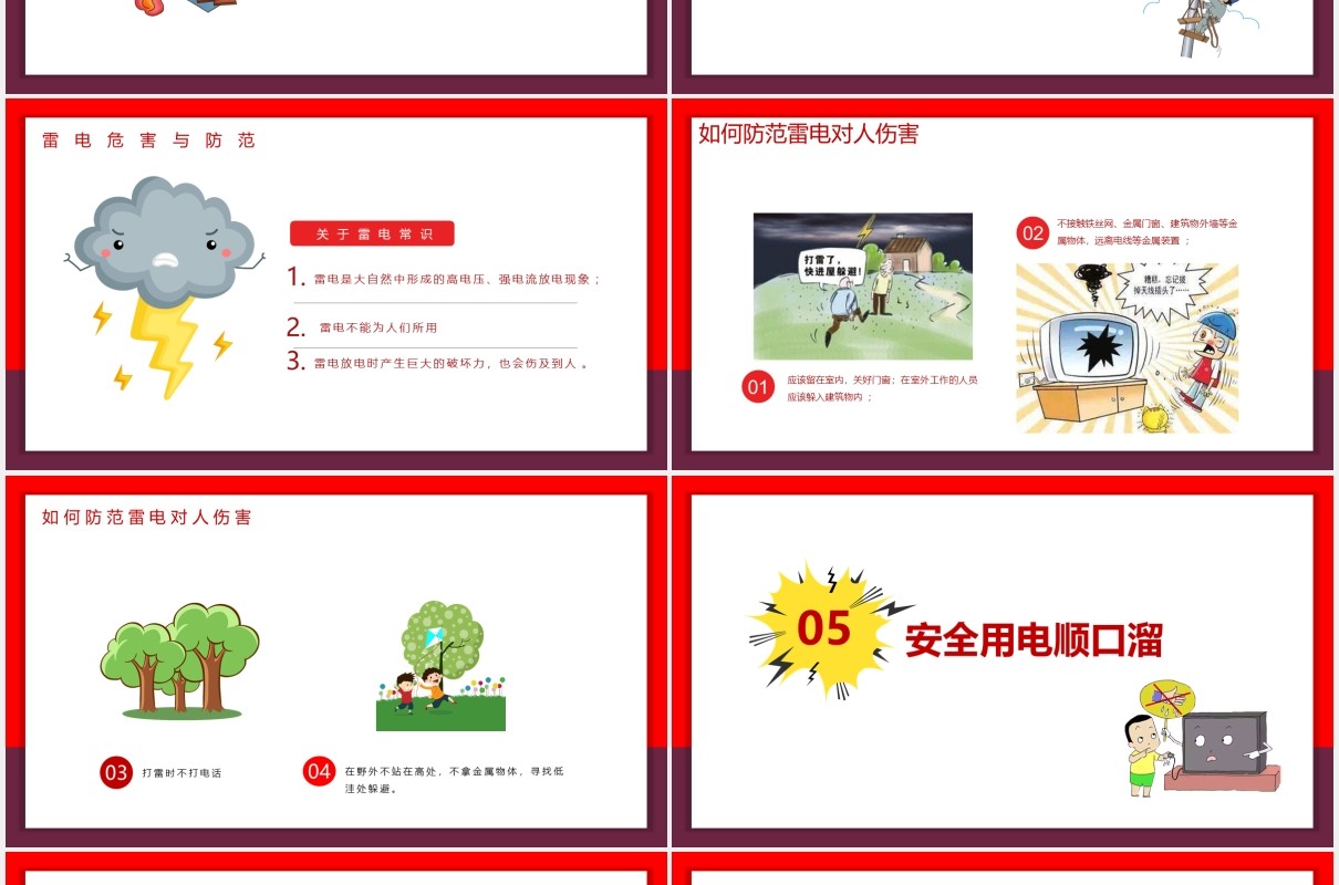 简约安全用电教育课件PPT模板