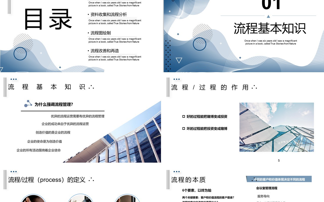 简约简洁公司流程管理培训PPT模板