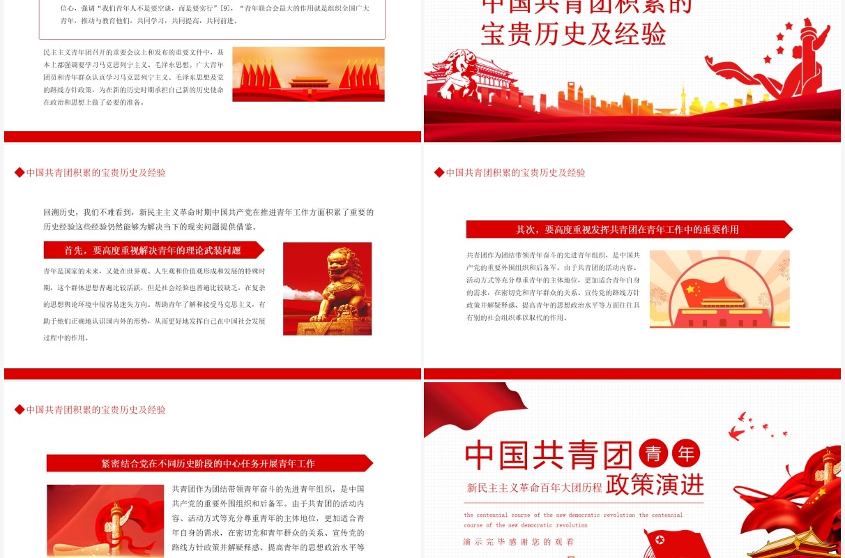 中国共青团青年的政策演进动态PPT模板
