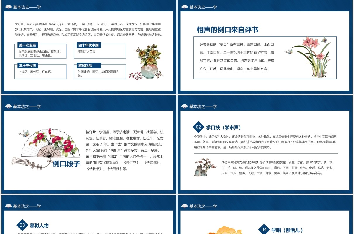 相声说学逗唱基本功知识介绍动态PPT模板