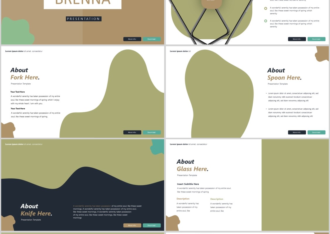 烹饪美食餐饮PPT模板Brenna Powerpoint Template