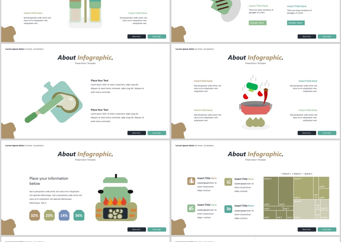 烹饪美食餐饮PPT模板Brenna Powerpoint Template