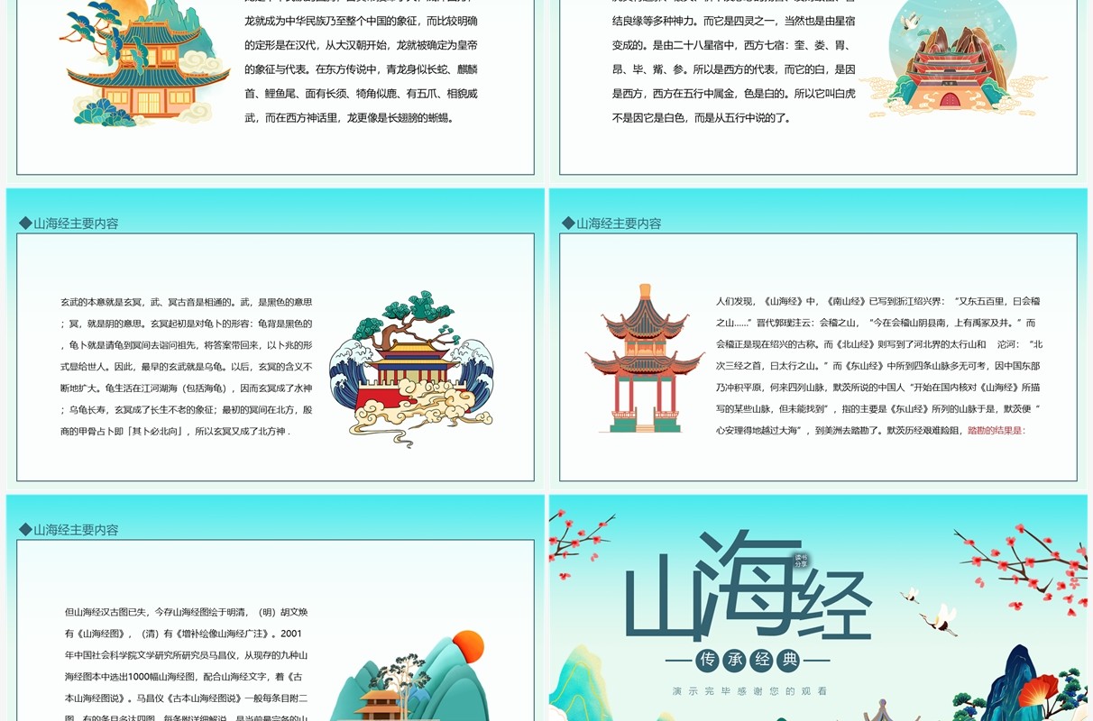 传承经典山海经动态PPT模板