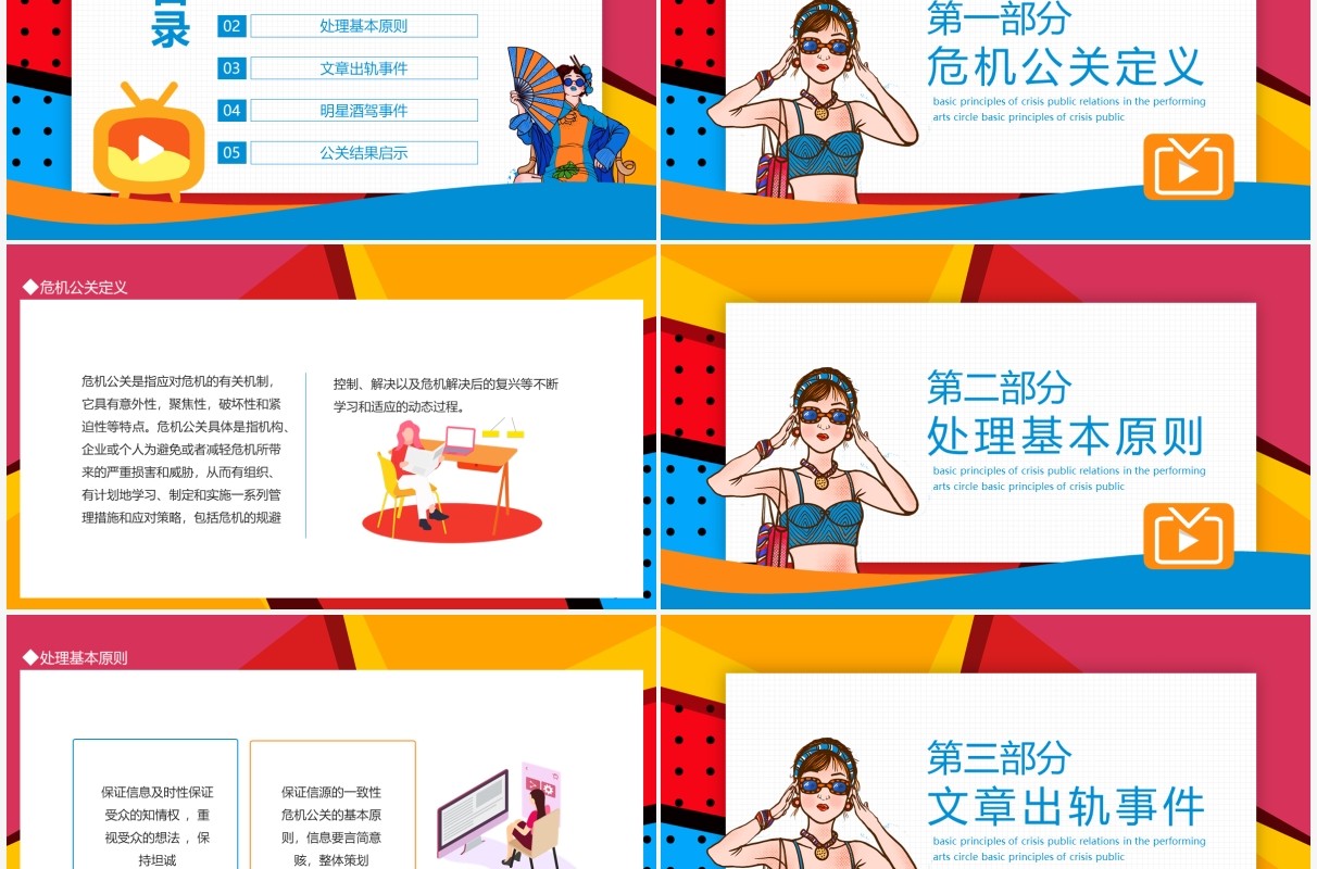 演艺圈的危机公关处理的基本原则动态PPT模板