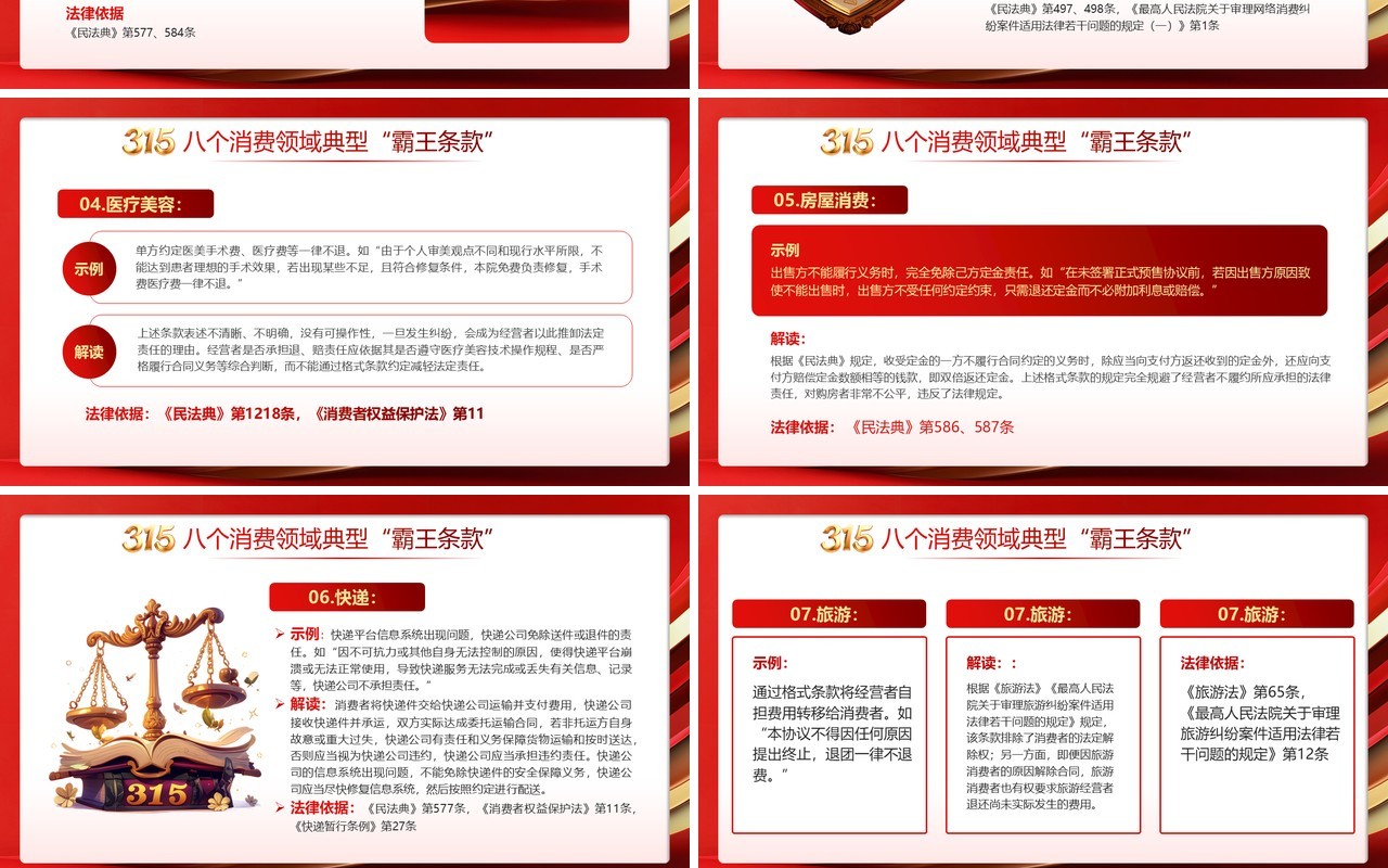 红色简约风消费者权益日PPT模板