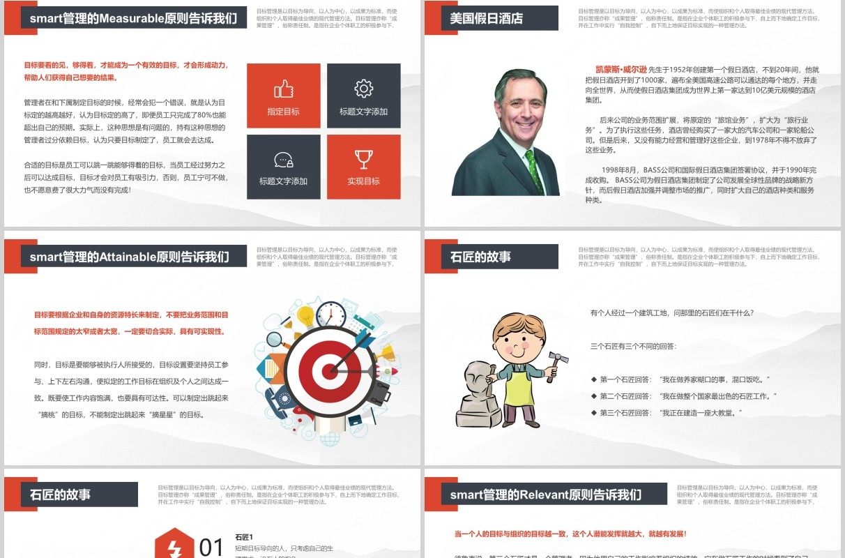 商务红色大气实用企业培训目标管理Smart原则ppt模板