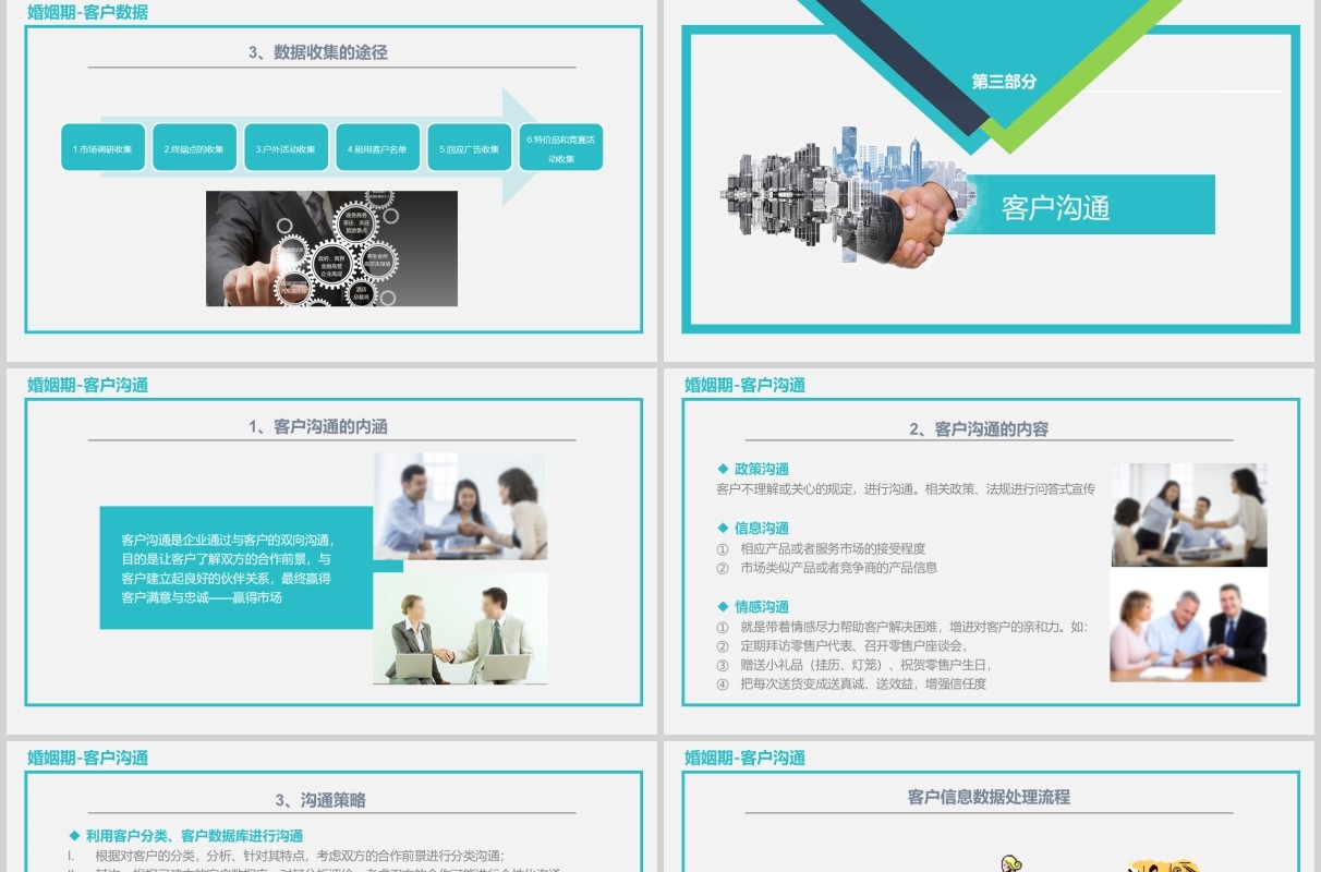 蓝色图文客户管理关系培训PPT模板