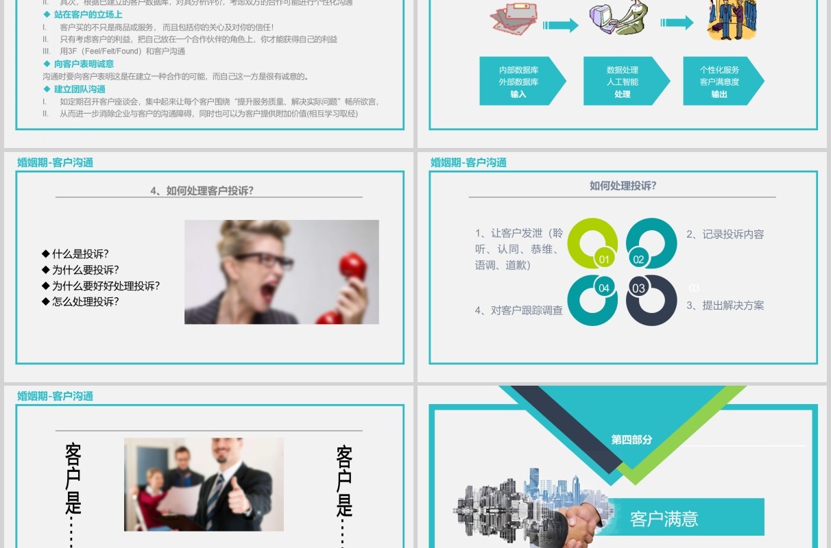 蓝色图文客户管理关系培训PPT模板