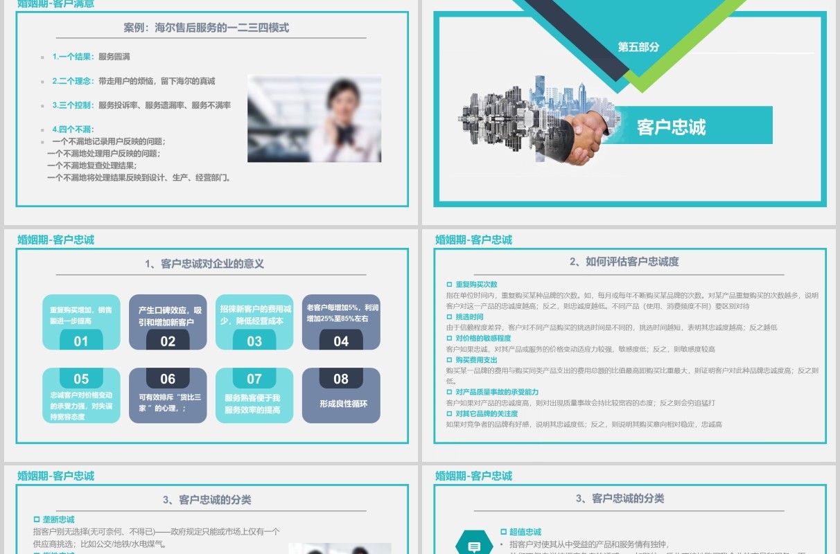 蓝色图文客户管理关系培训PPT模板