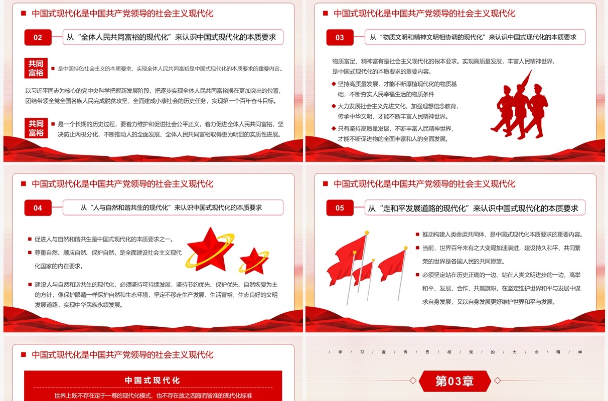 红色党政风中国式现代化的本质要求PPT模板