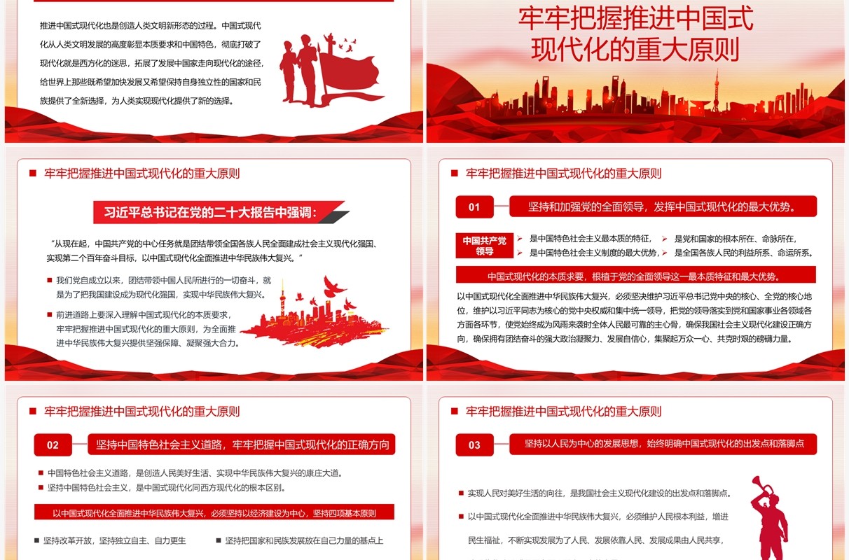 红色党政风中国式现代化的本质要求PPT模板