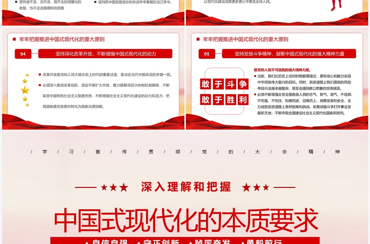 红色党政风中国式现代化的本质要求PPT模板