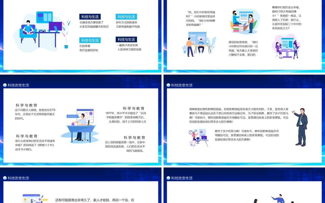 科技改变生活科学技术引起生产力变革和人类社会的巨大进步动态PPT模板