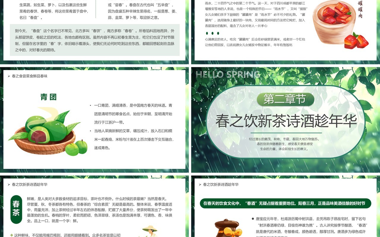 绿色清新风春天的仪式感PPT模板