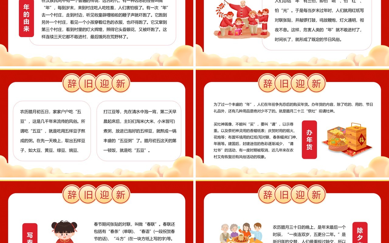 红色中国风2024龙年恭贺新春PPT模板