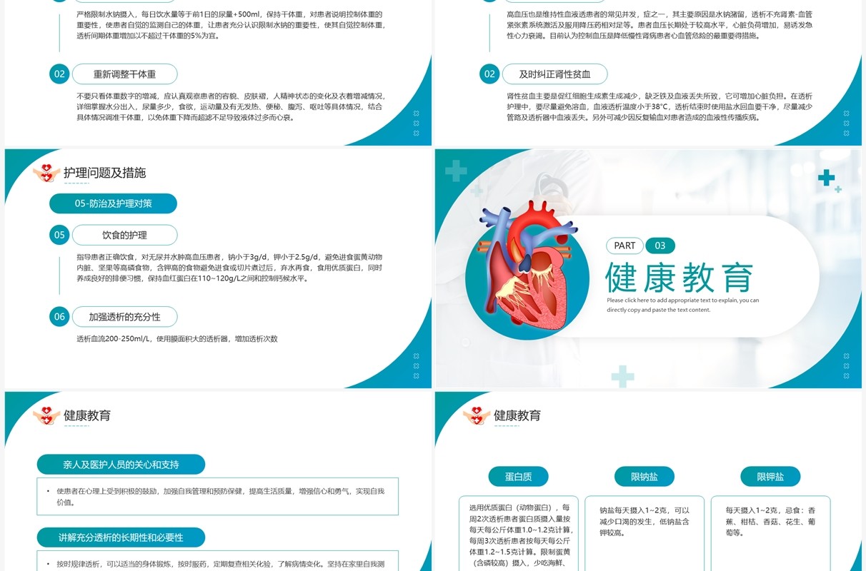 绿色简约风透析患者护理案例讲解PPT模板