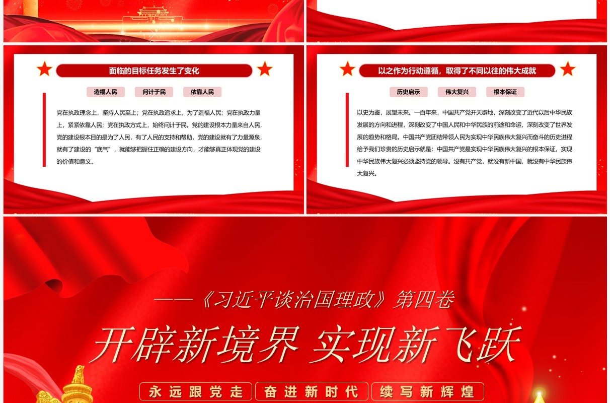 红色党政风开辟新境界实现新飞跃PPT模板