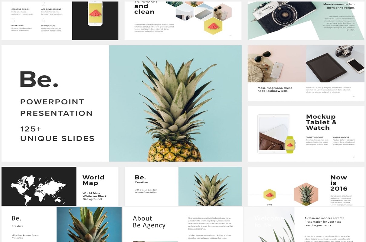 工作报告图文展示汇报PPT模板Be. Powerpoint Presentation Template