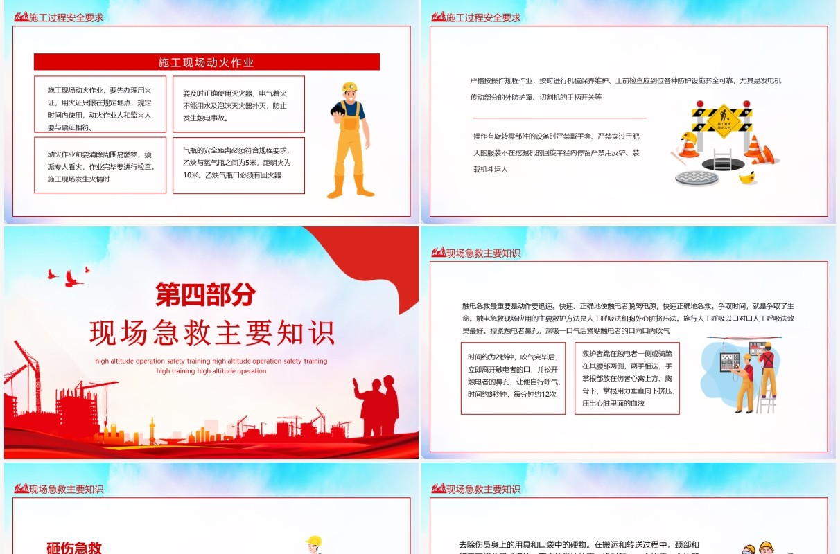建筑工地节后复工安全知识培训动态PPT模板