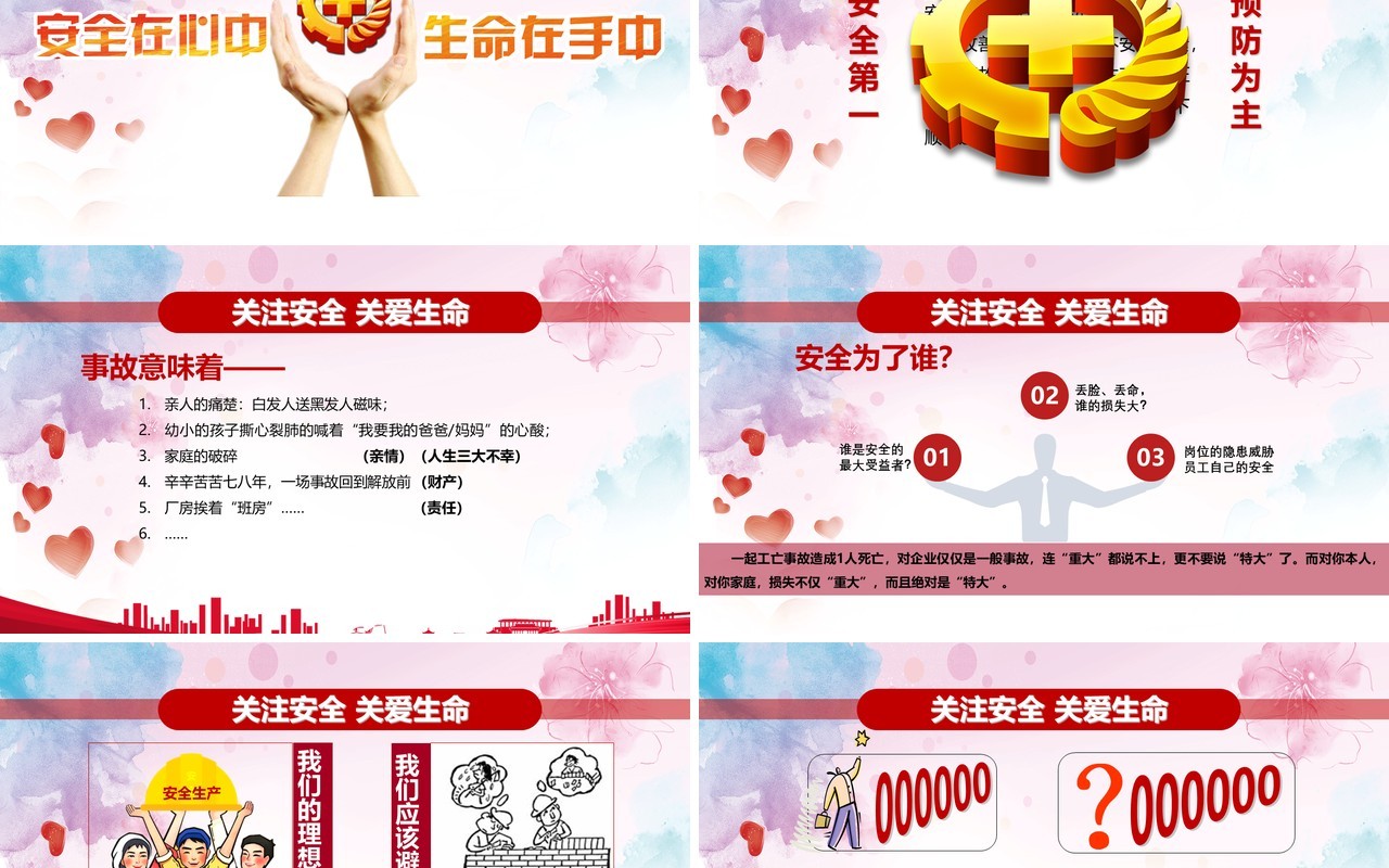 红色安全生产ppt安全培训