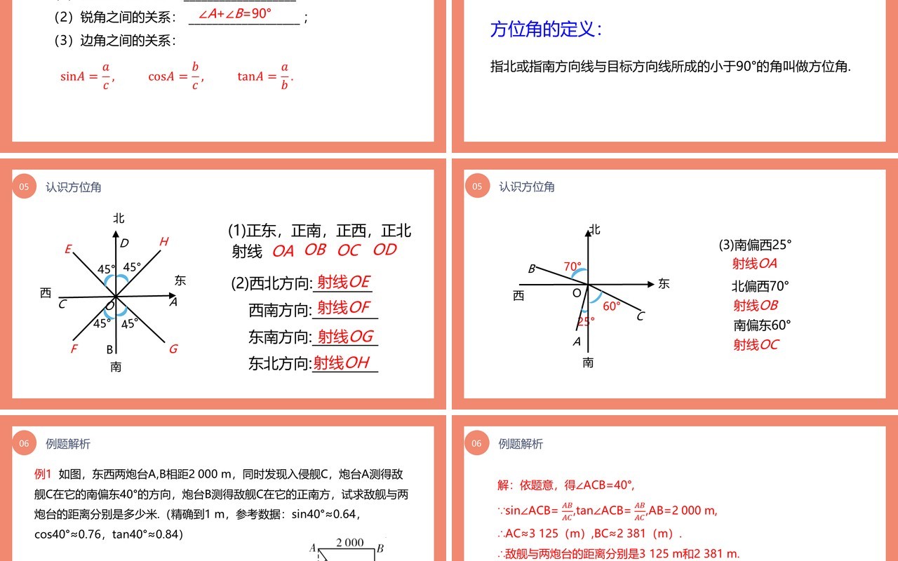 部编版九年级数学下册解直角三角形的应用课件PPT模板
