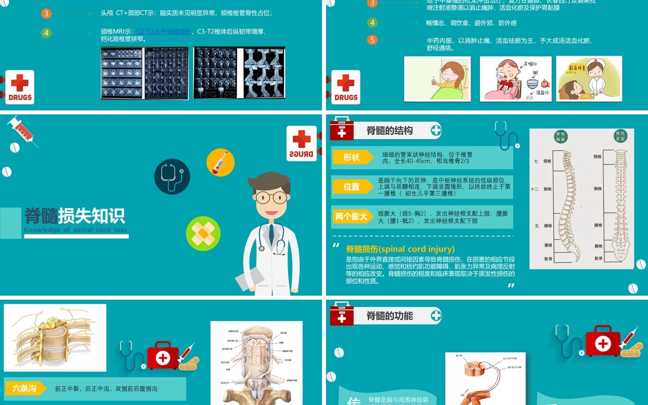 绿色医院医生脊髓损伤护理查房培训知识课件动态PPT模板