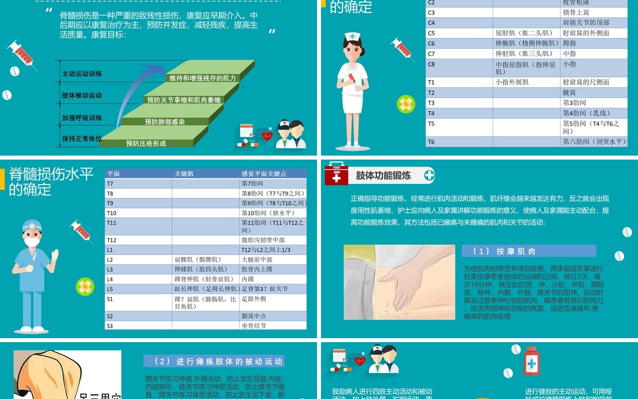绿色医院医生脊髓损伤护理查房培训知识课件动态PPT模板