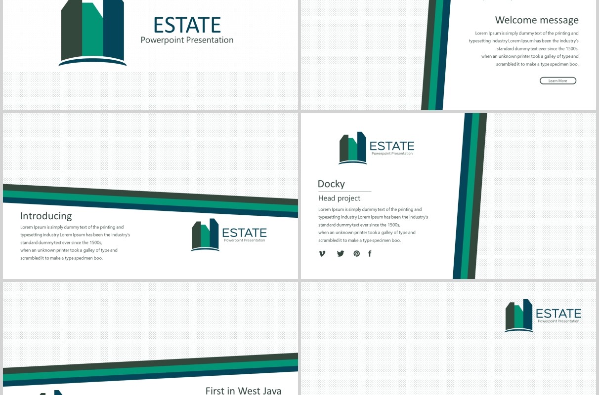 公司介绍企业宣传PPT版式模板Estate  Powerpoint Template