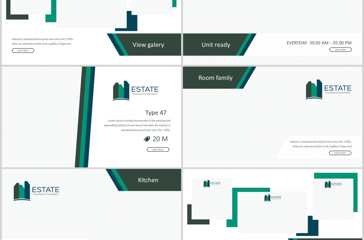 公司介绍企业宣传PPT版式模板Estate  Powerpoint Template