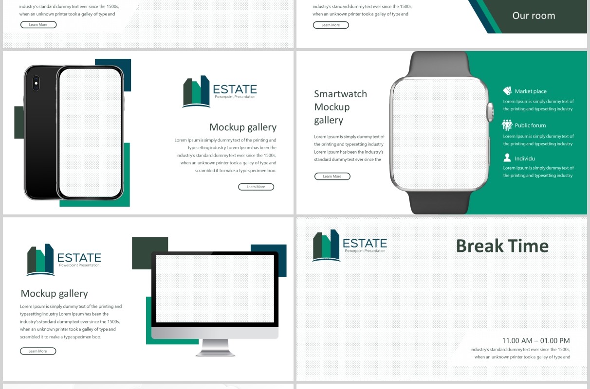公司介绍企业宣传PPT版式模板Estate  Powerpoint Template