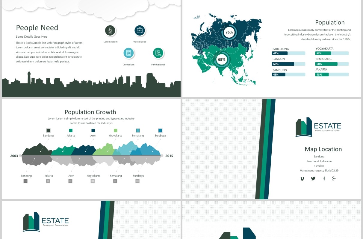 公司介绍企业宣传PPT版式模板Estate  Powerpoint Template