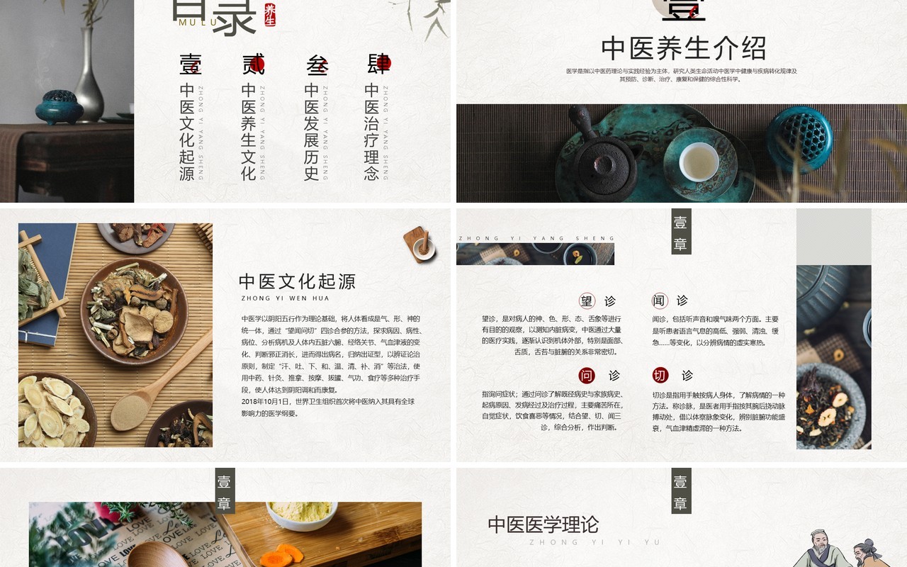 传统中国风中医养生介绍PPT模板