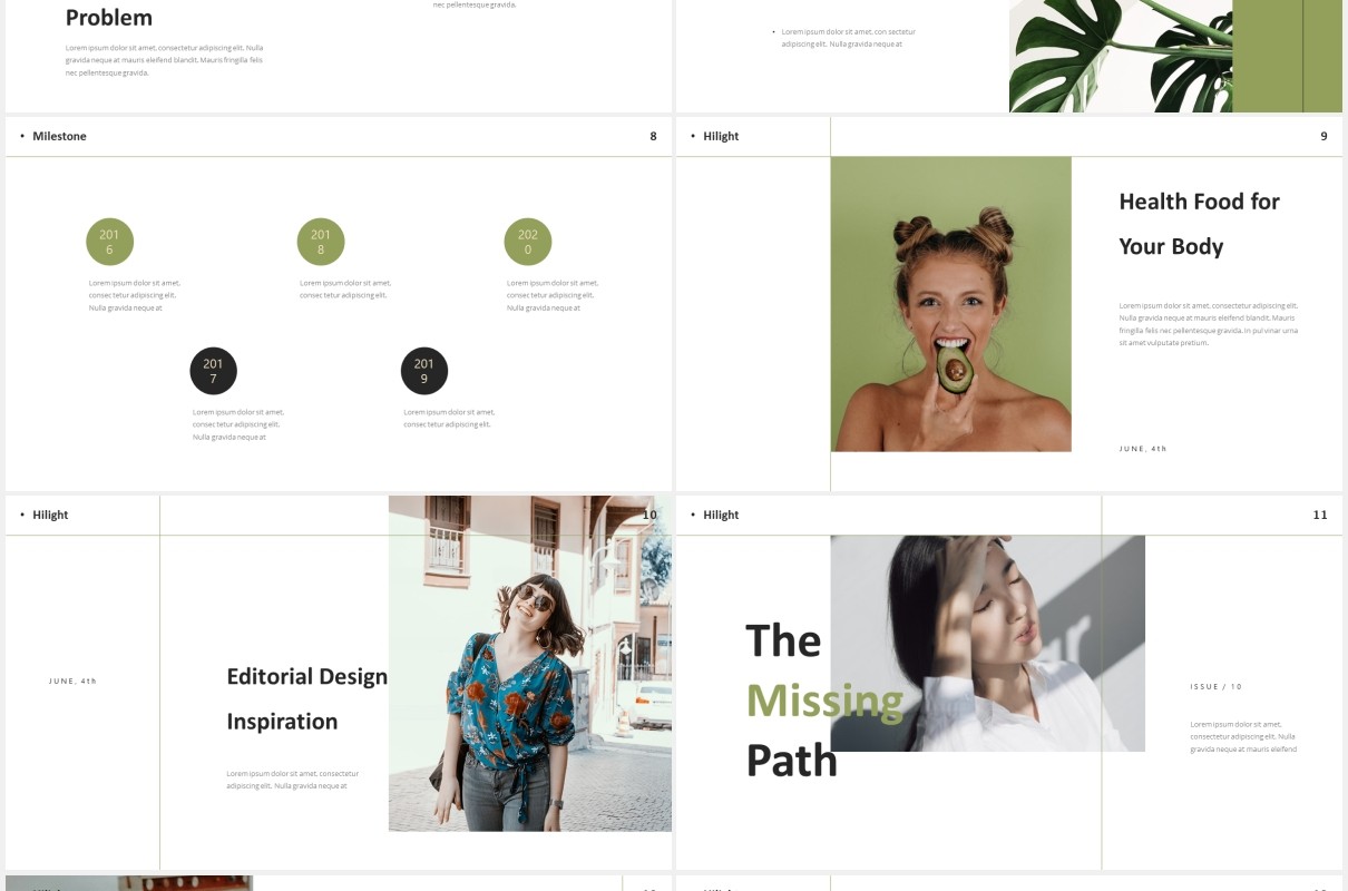 时尚简约图片排版设计摄影集展示PPT模板Yunik - Creative Powerpoint Template