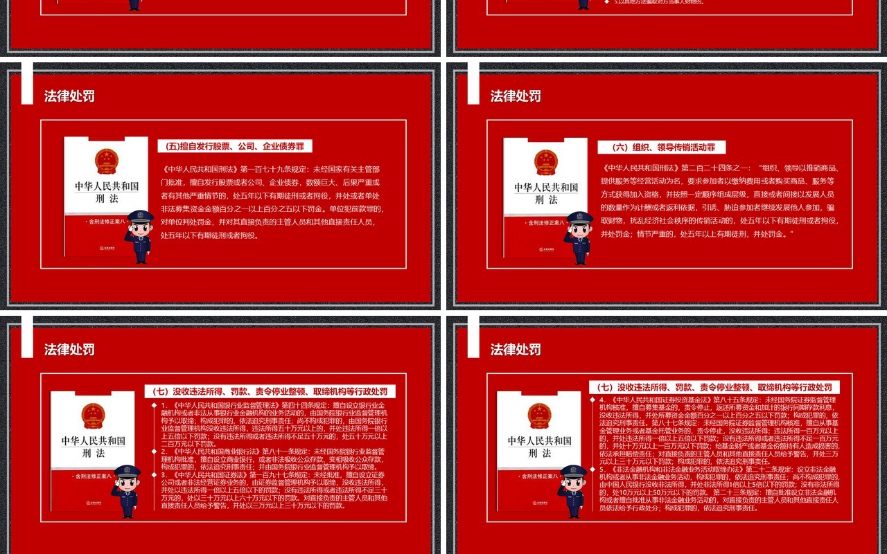 红色防范和打击非法集资防诈骗培训课件PPT模板