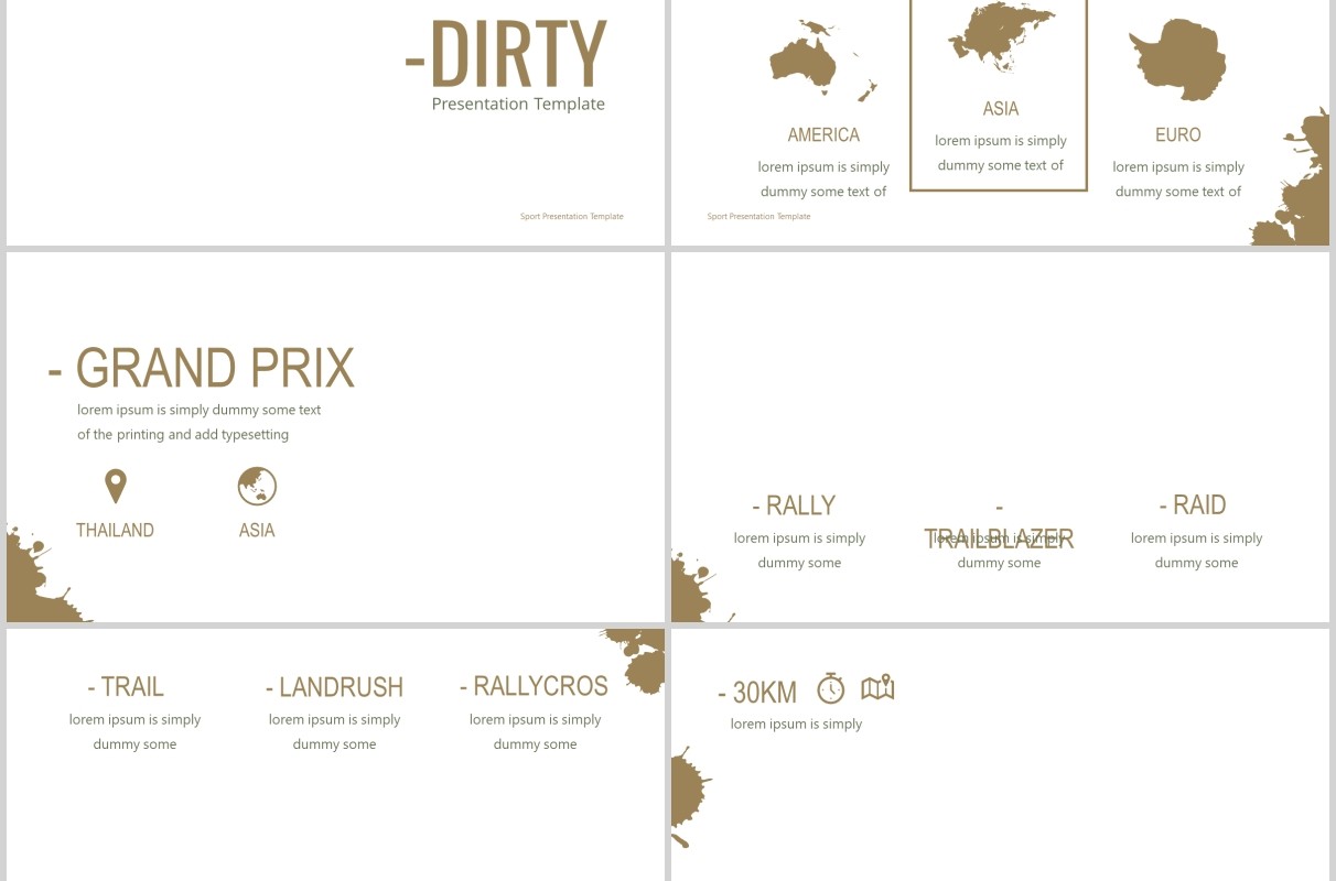 旅游风景宣传介绍PPT版式排版模板Dirty - Powerpoint Template
