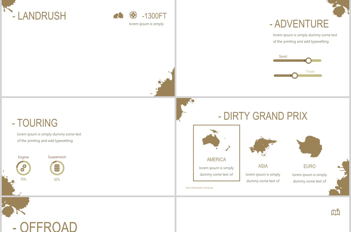 旅游风景宣传介绍PPT版式排版模板Dirty - Powerpoint Template