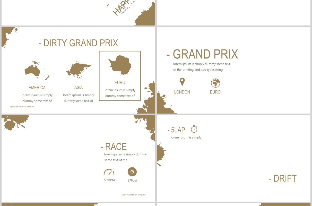 旅游风景宣传介绍PPT版式排版模板Dirty - Powerpoint Template