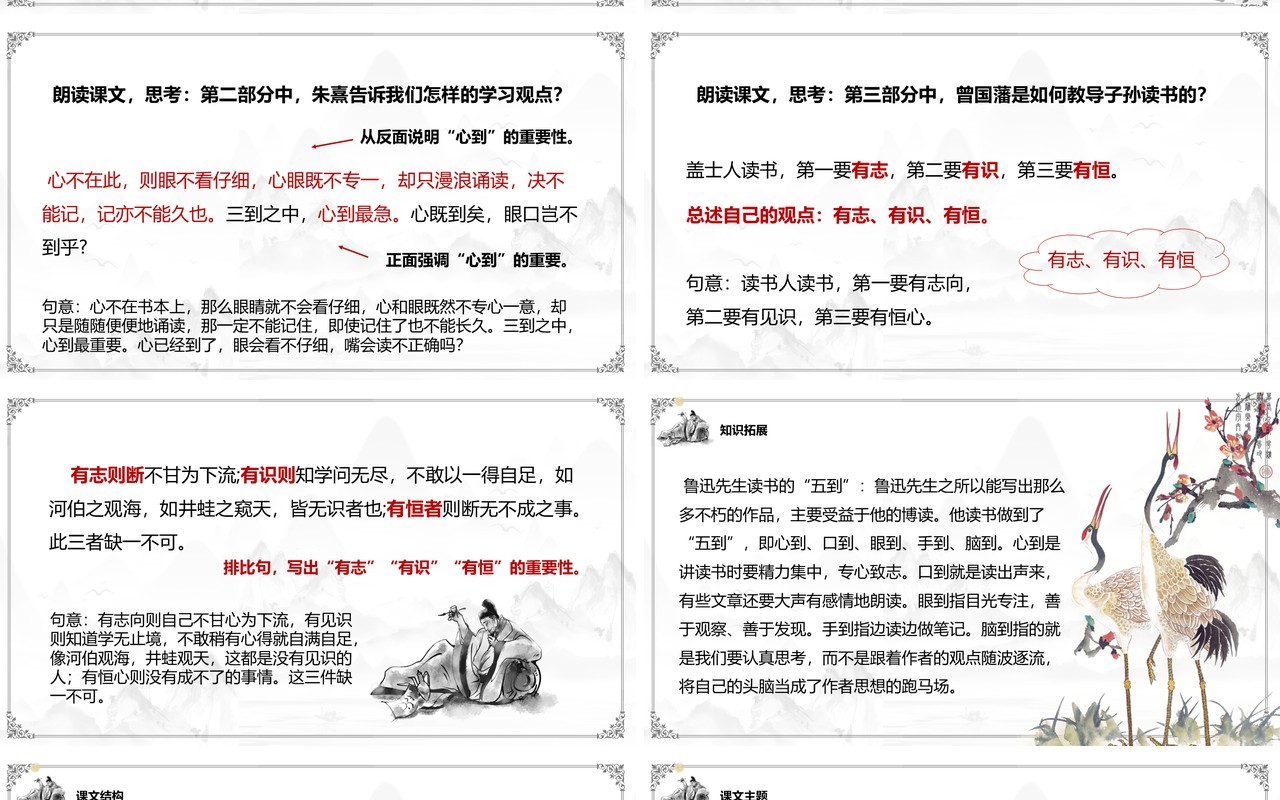 部编版五年级语文上册古人谈读书课件PPT模板
