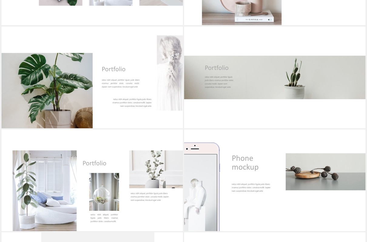 简约清新作品图片展示PPT模板Angela - Powerpoint template