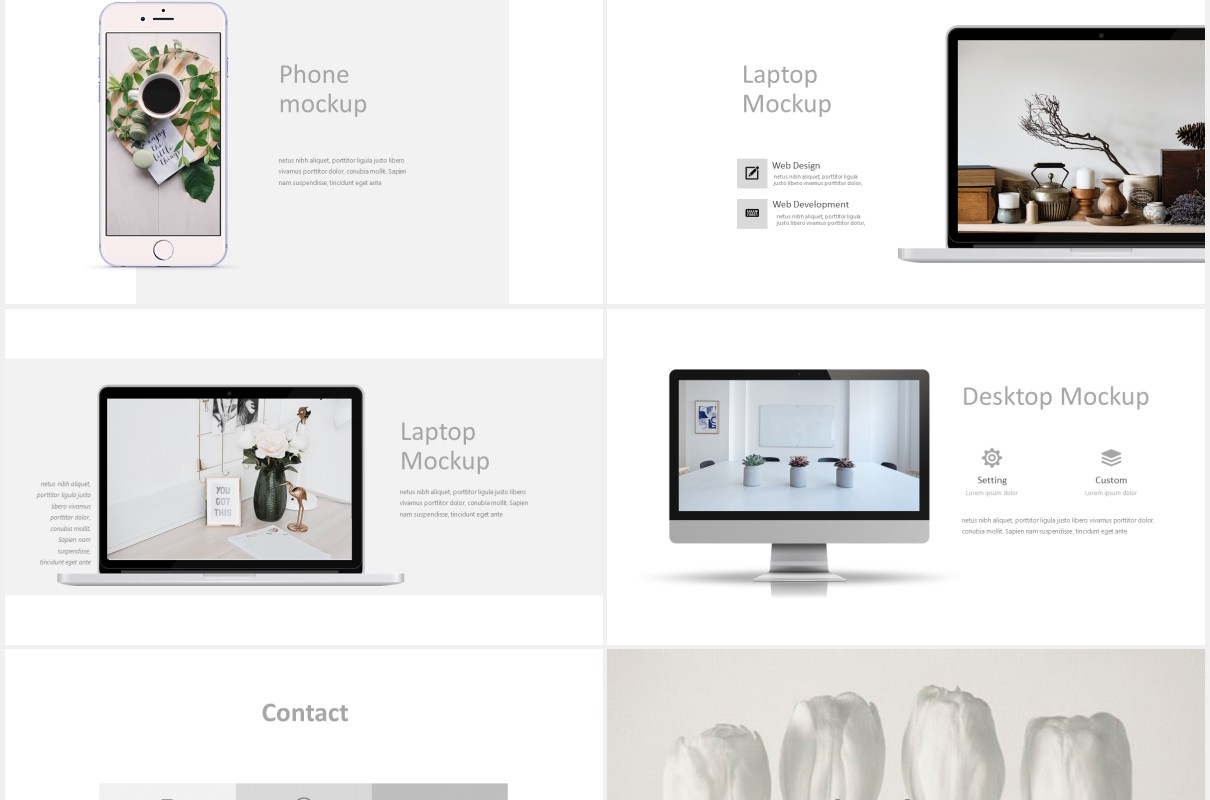 简约清新作品图片展示PPT模板Angela - Powerpoint template