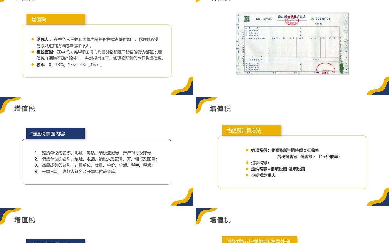 黄蓝色商务风税务师培训PPT模板