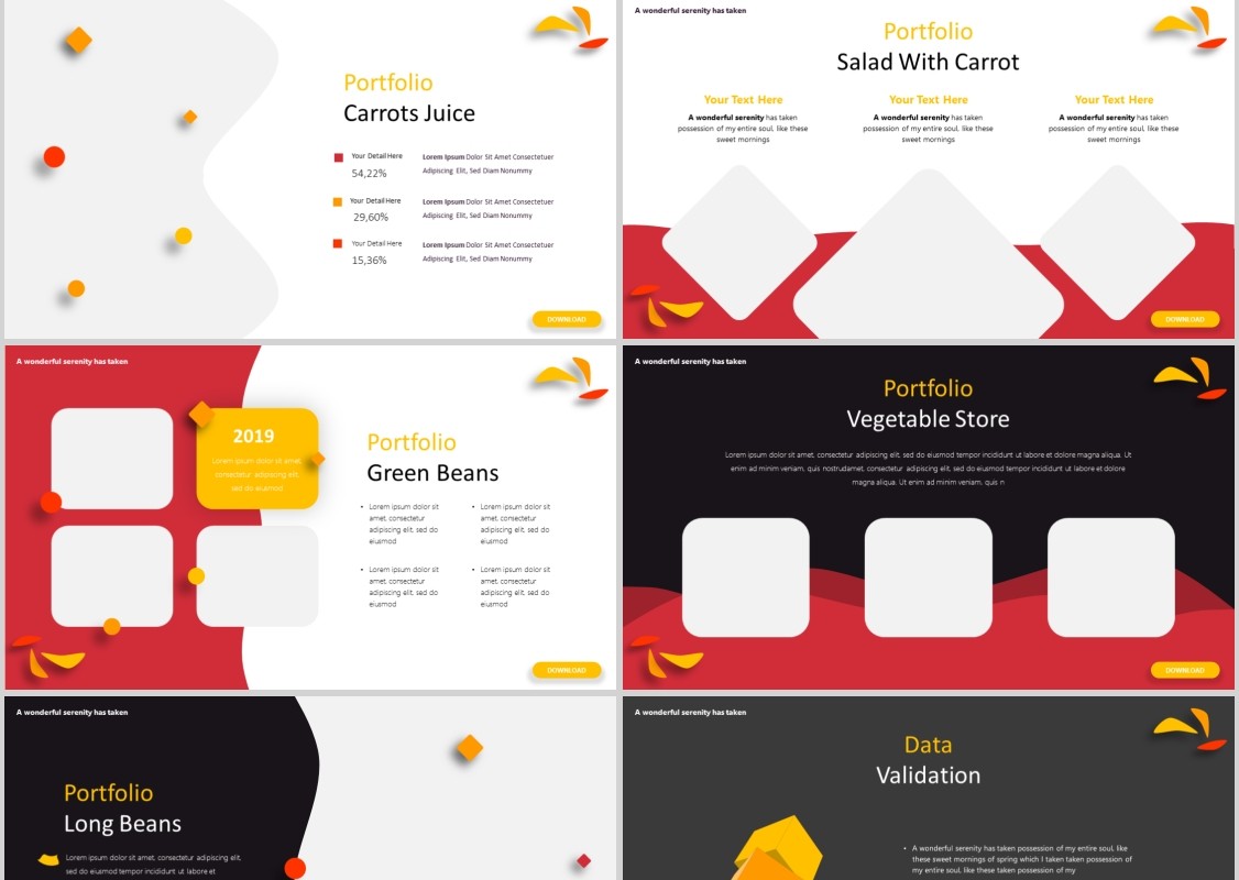 农产品展示美食餐饮PPT模板Fruiteable Powerpoint Template