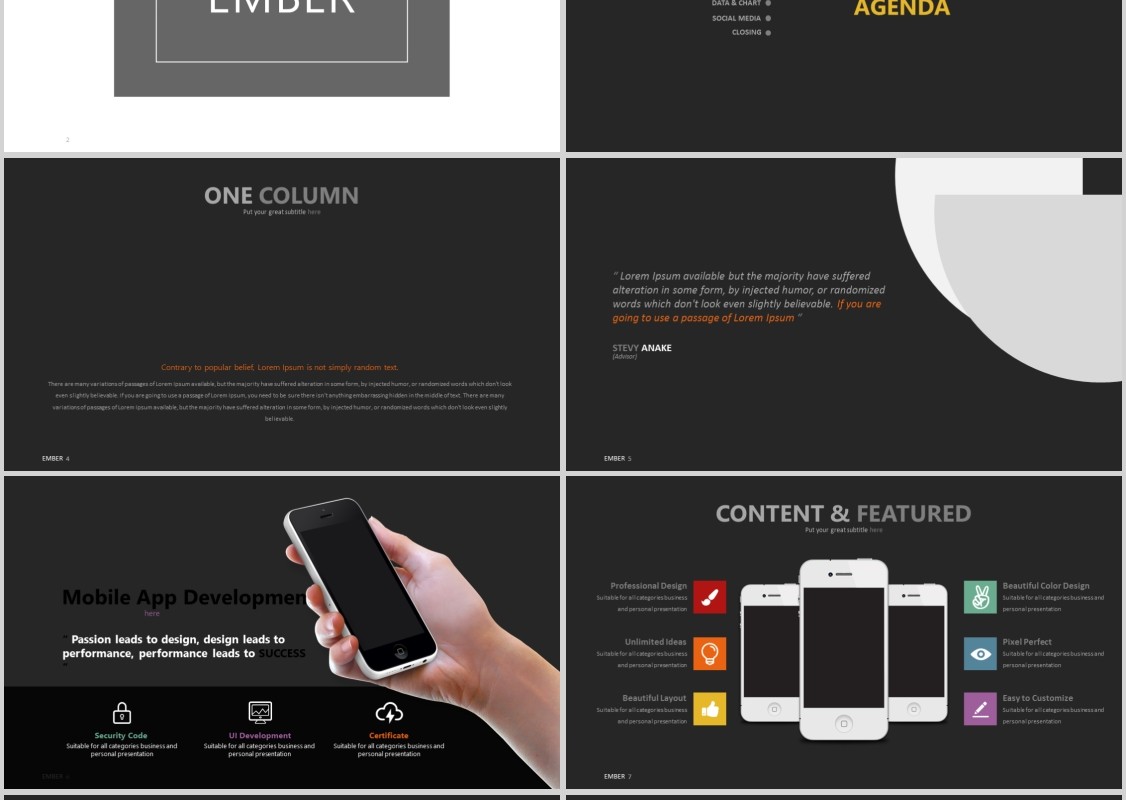 产品计划书工作汇报PPT信息可视化模板Ember Powerpoint