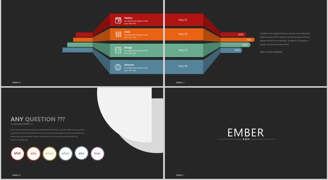产品计划书工作汇报PPT信息可视化模板Ember Powerpoint