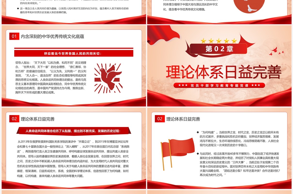 构建人类命运共同体理念的内涵专题党课PPT模板