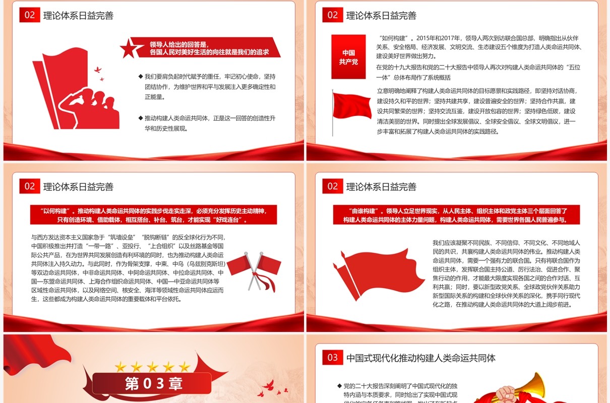 构建人类命运共同体理念的内涵专题党课PPT模板